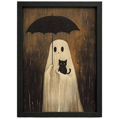 Ghost & Cat Art Print