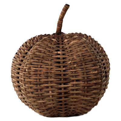 12" Round Midtone Woven Fall Pumpkin