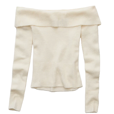 AE Whoa So Soft Off The Shoulder Foldover Sweater Top