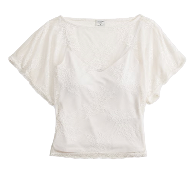 A&F Flutter Sleeve Slash Top
