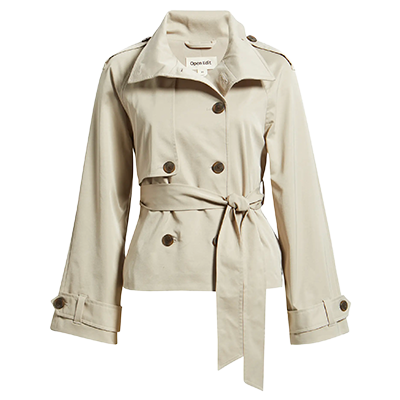 Double Breasted Crop Trench Coat
