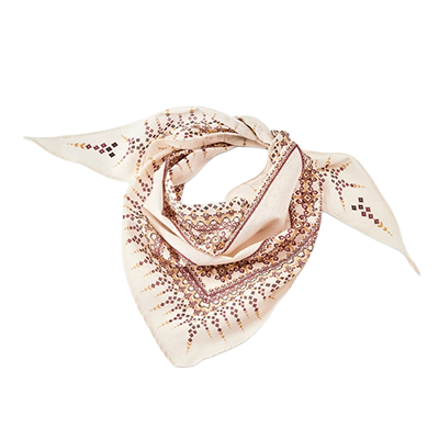 Intricate Geometric Detail Print Triangle Scarf