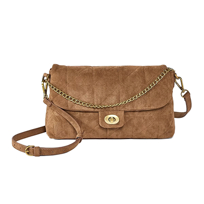 Quilted Turn Lock & Chain Crossbody Bag