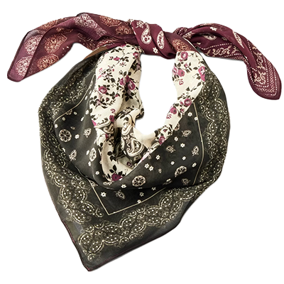 Rayon Patchwork Paisley Floral Pattern Square Scarf