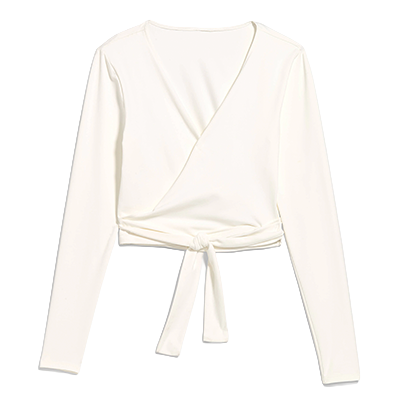 StudioSmooth Long-Sleeve Wrap Top