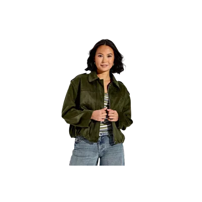 Women's Bubble Hem Suede Jacket